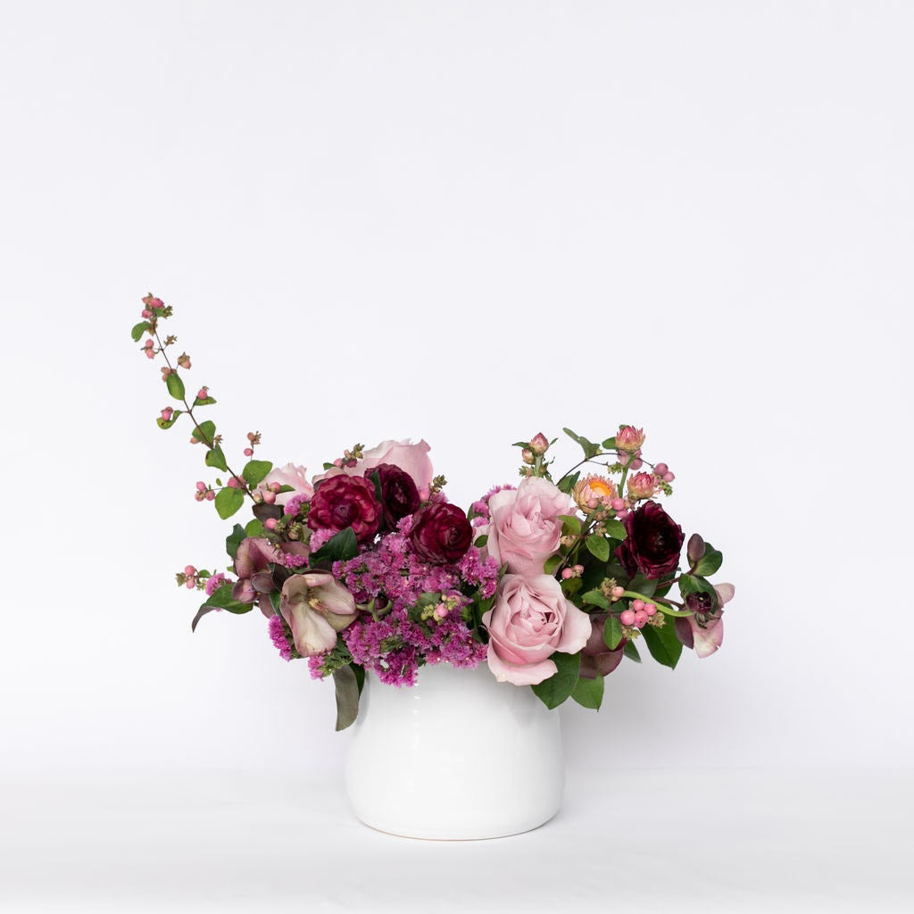 Neutral and Pink Dried Floral Arrangement – Penelope Pots
