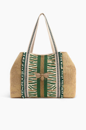 
            
                Load image into Gallery viewer, Bee Green Embellished Tote
            
        