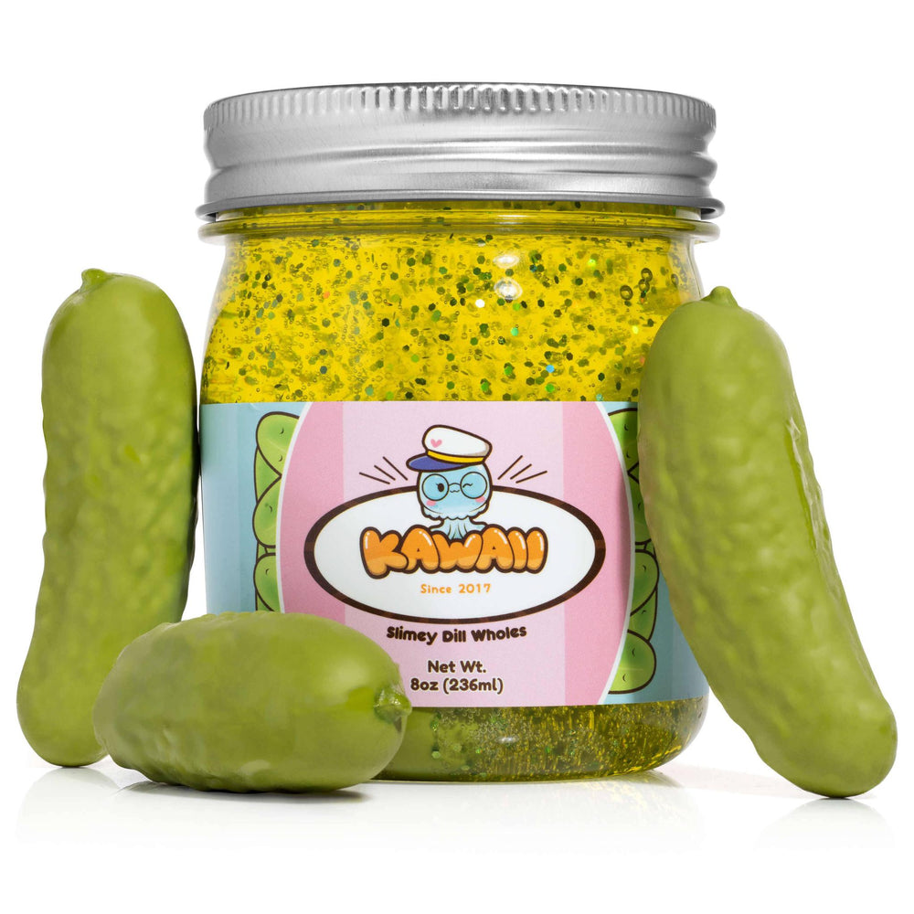
            
                Load image into Gallery viewer, Shimmery Pickle Clear Slime
            
        
