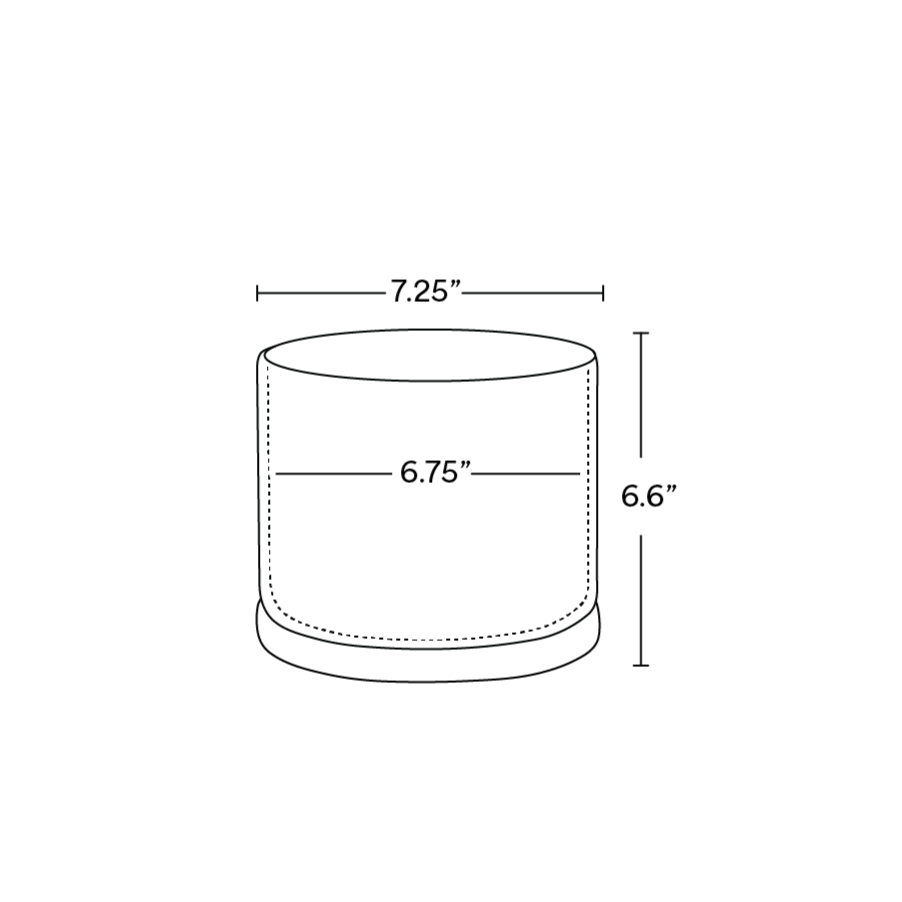 Solid Goods 6 Inch Ceramic Cylinder with Saucer