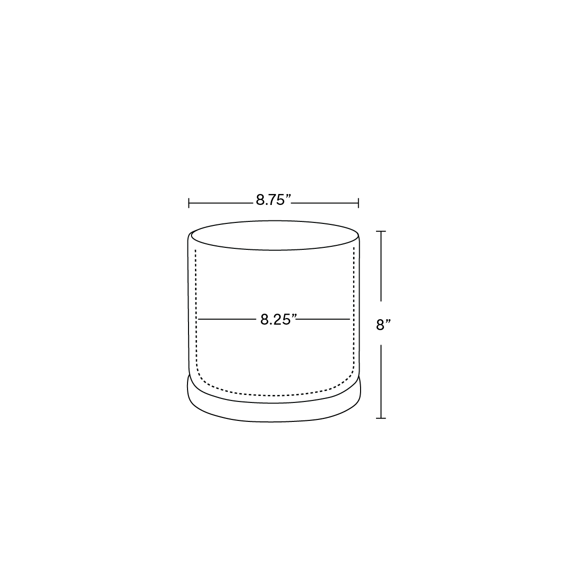 Solid Goods 8 Inch Ceramic Cylinder with Saucer