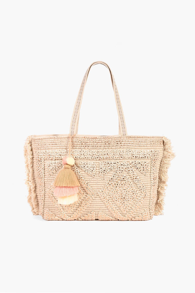Seraphina Rose Gold Tufted Tote