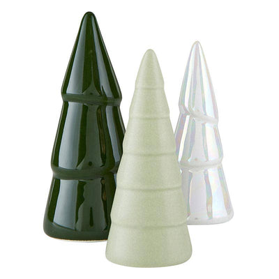 Holiday Ceramic Tree Set - Green - Set of 3