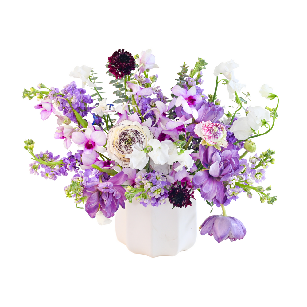 
            
                Load image into Gallery viewer, Purple Reign Fresh Floral Arrangement
            
        