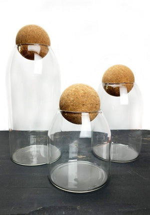 Glass Canister Round Cork Top
