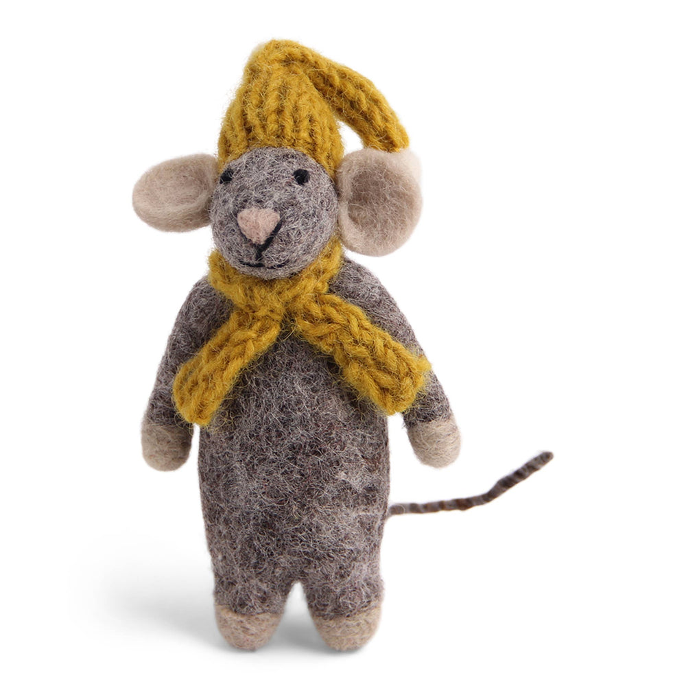Grey Mouse w/Yellow Hat & Scarf