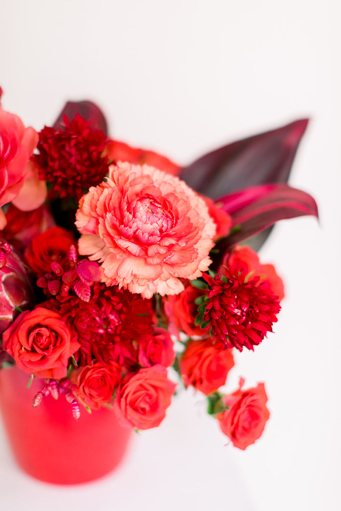 Valentines Florals Romantic Red