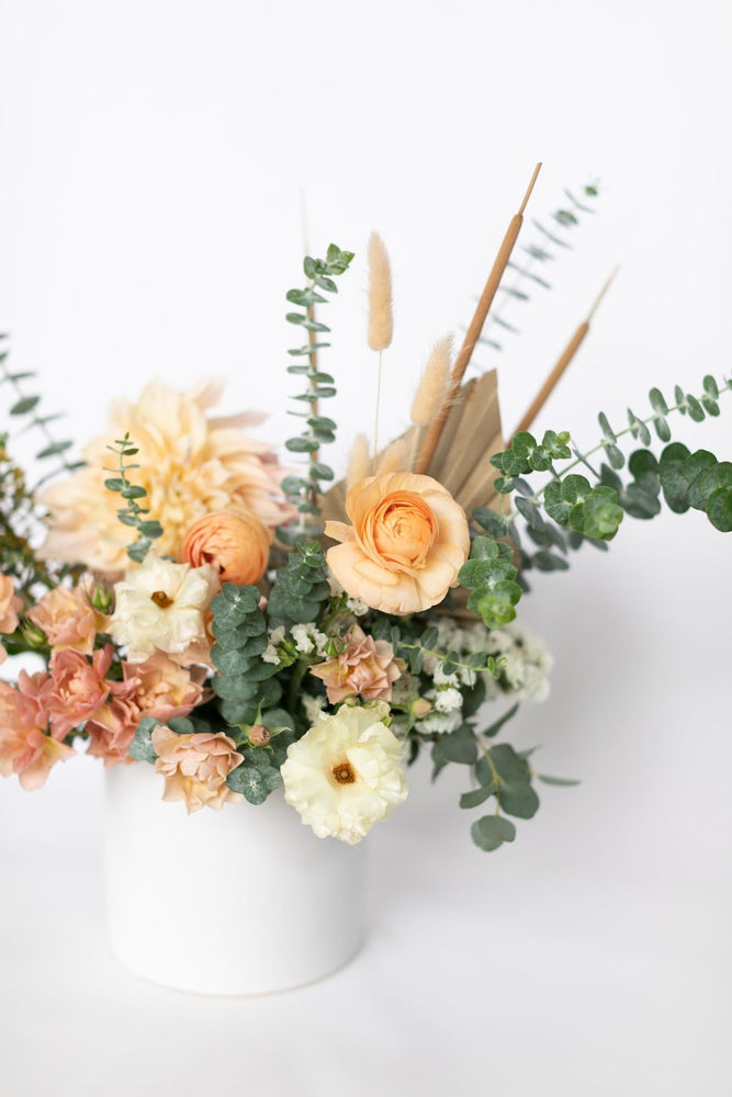 Sweet Peach Fresh and Dried Floral Arrangement