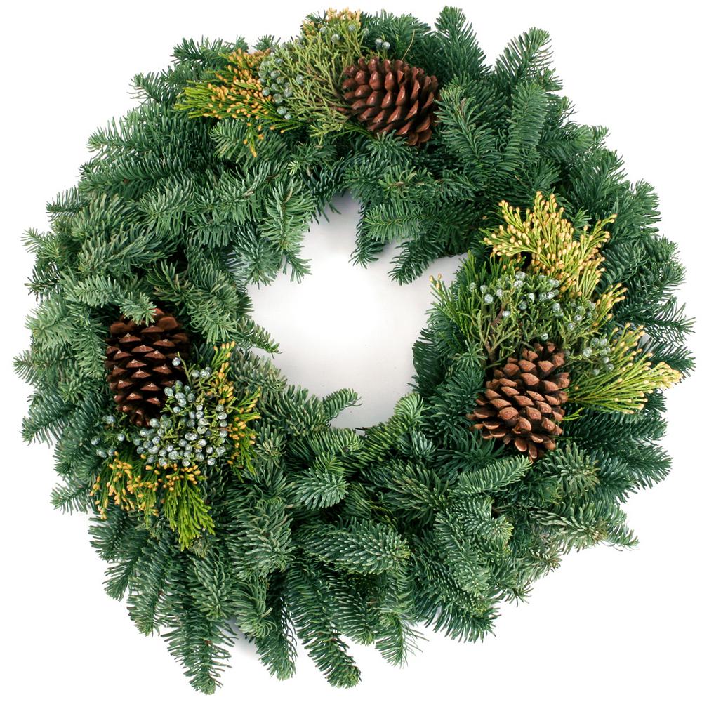 Premade Fresh Holiday Greenery Wreaths (Varying sizes & Greenery options)